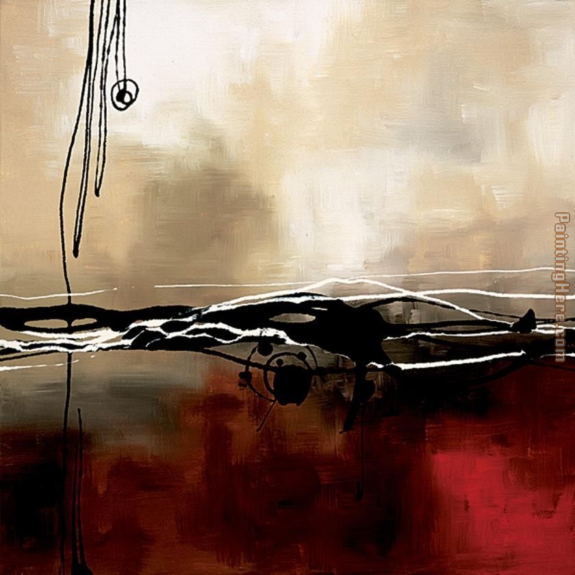 Symphony in Red and Khaki I painting - Laurie Maitland Symphony in Red and Khaki I art painting